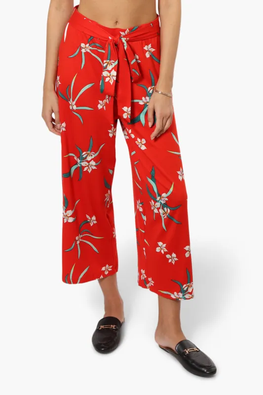 International INC Company Floral Wide Leg Pants - Red sold by Fairweather