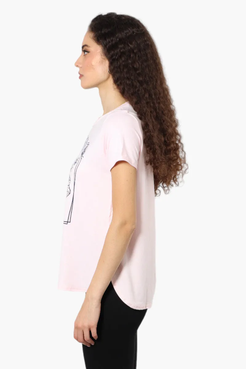 Magazine Be Happy Print Tee - Pink sold by Fairweather product image thumbnail 3