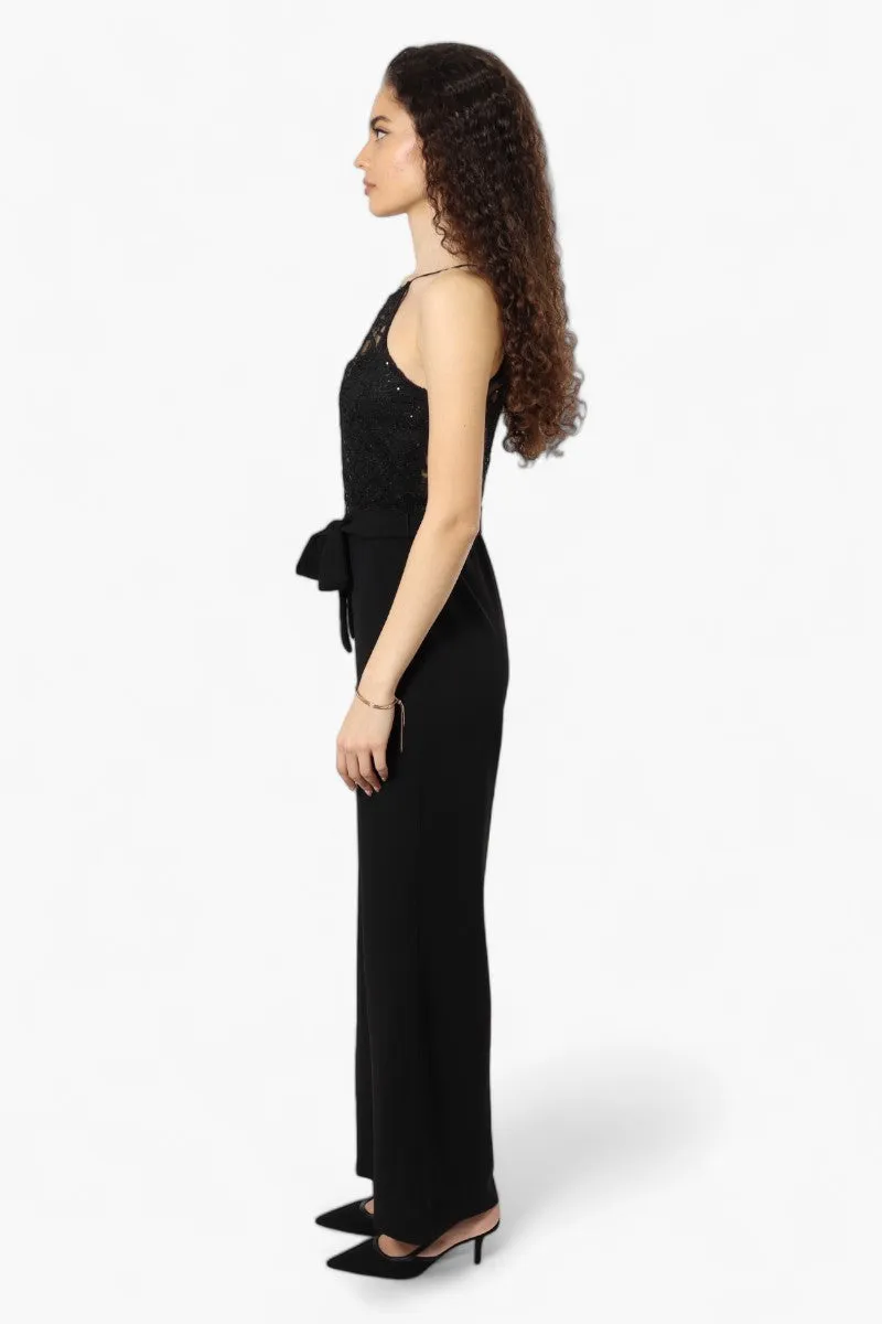 Limite Belted Lace Sequin Jumpsuit - Black sold by Fairweather product image thumbnail 3