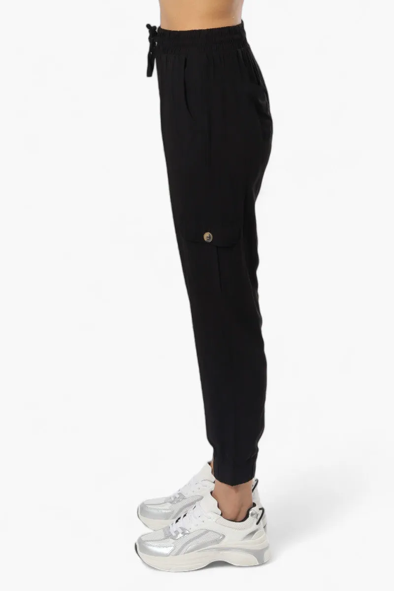 International INC Company Tie Waist Cargo Pocket Jogger Pants - Black sold by Fairweather product image thumbnail 3