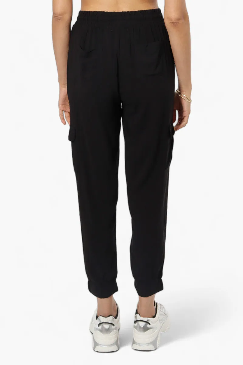 International INC Company Tie Waist Cargo Pocket Jogger Pants - Black sold by Fairweather product image thumbnail 4
