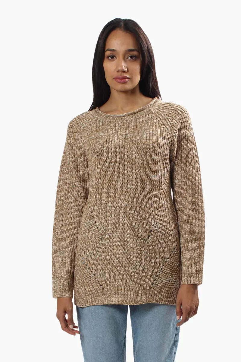 International INC Company Knit Crewneck Pullover Sweater - Camel sold by Fairweather