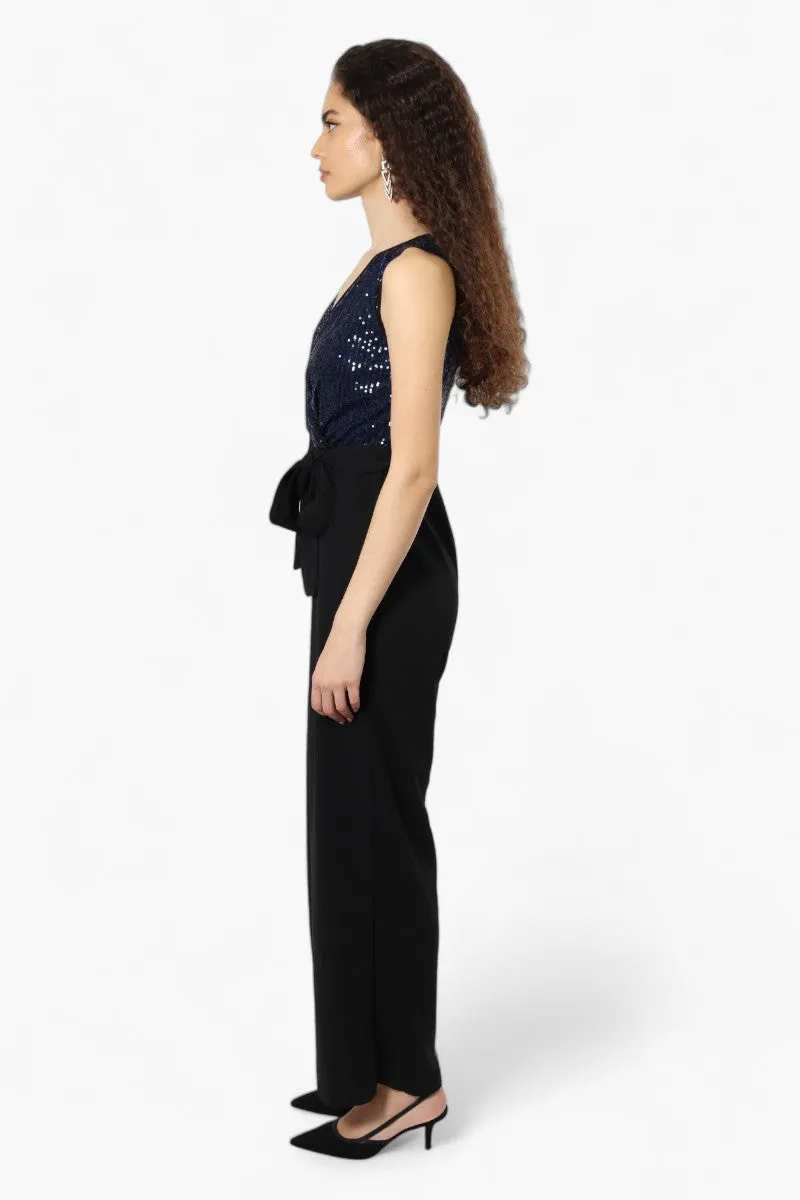 Limite Belted Sequin Top Jumpsuit - Navy sold by Fairweather product image thumbnail 3