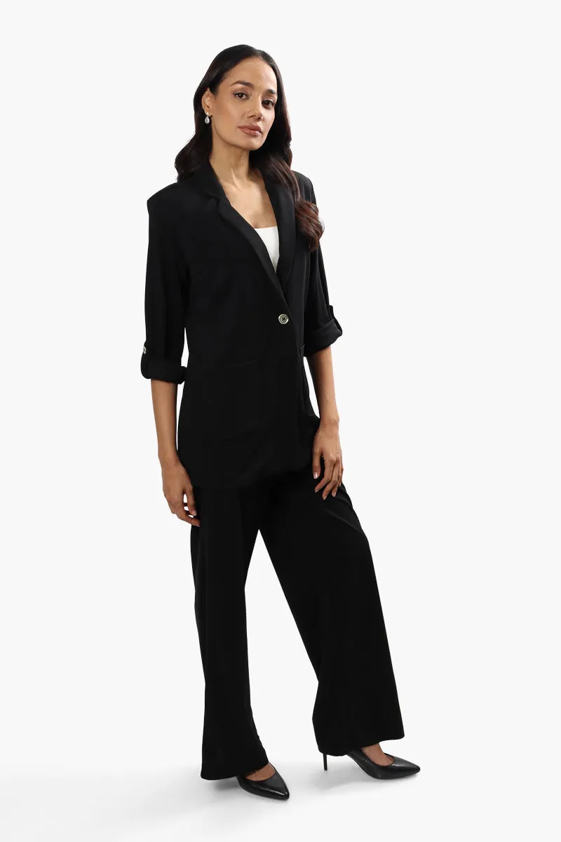Impress Roll Up Sleeve 2 Button Blazer - Black sold by Fairweather product image thumbnail 2