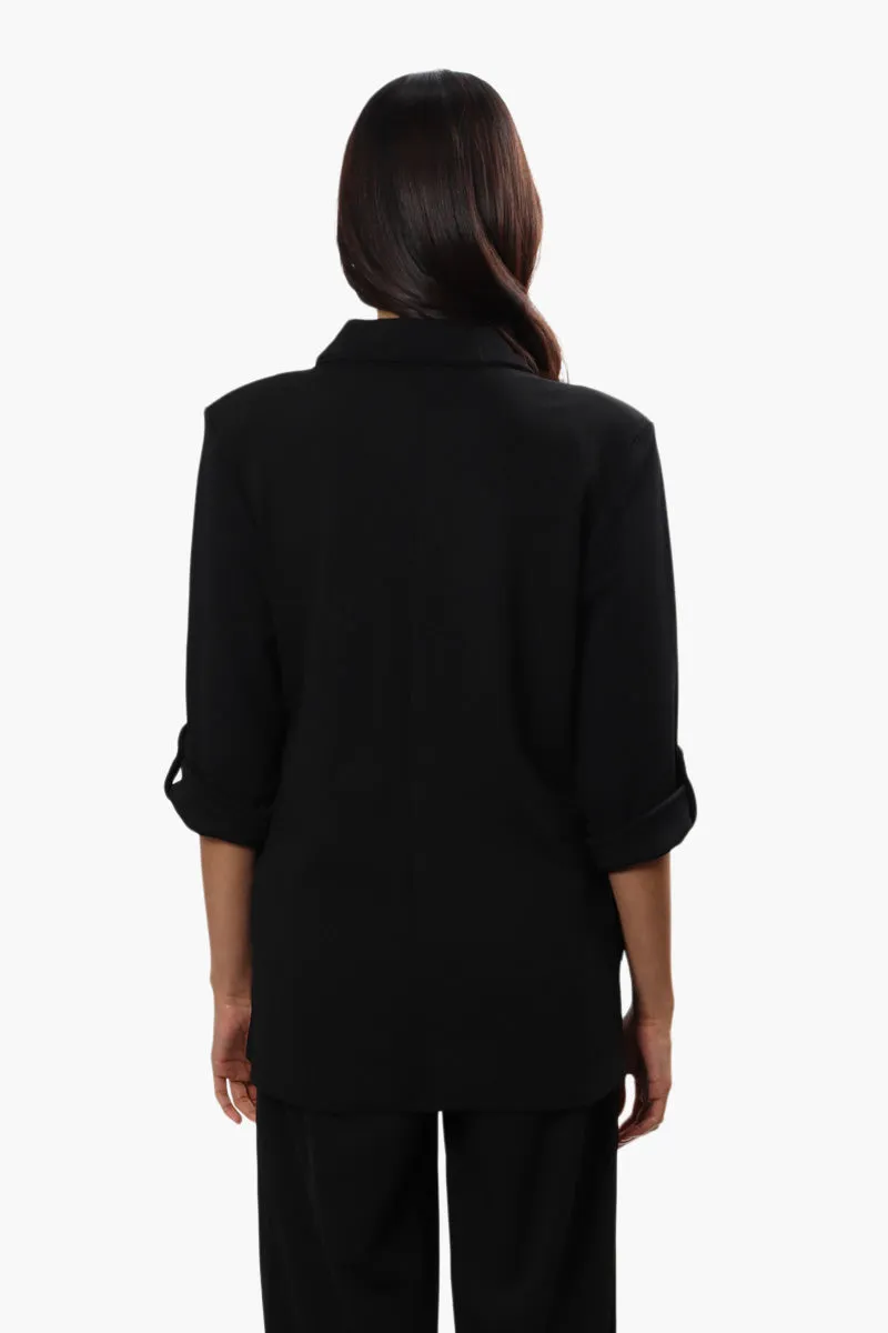 Impress Roll Up Sleeve 2 Button Blazer - Black sold by Fairweather product image thumbnail 4