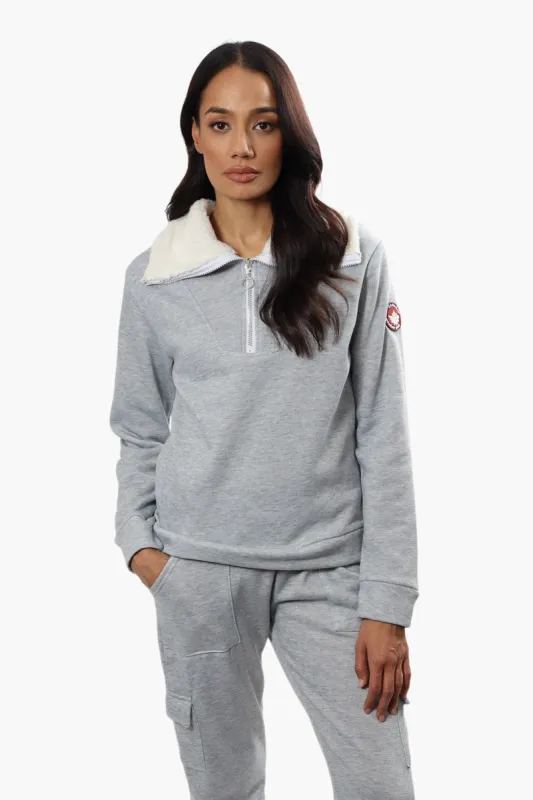 Canada Weather Gear Solid Half Zip Sweatshirt - Grey sold by Fairweather