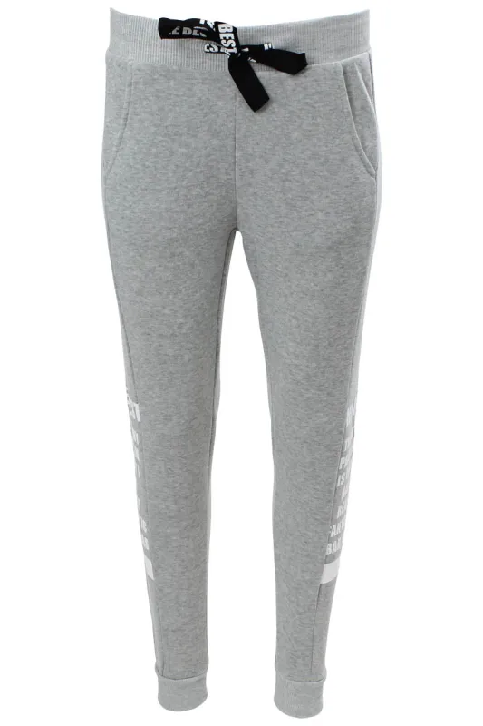 New Look Solid Side Print Sweatpants - Grey sold by Fairweather