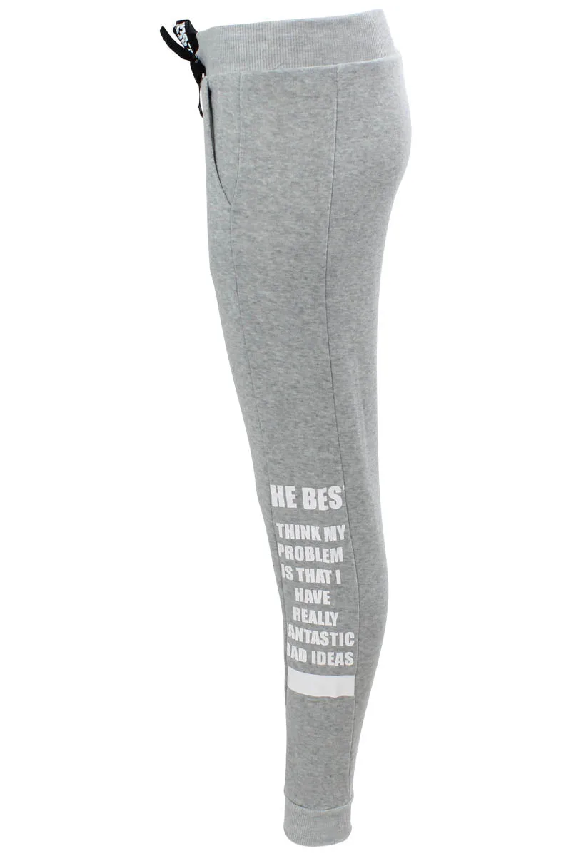 New Look Solid Side Print Sweatpants - Grey sold by Fairweather product image thumbnail 2