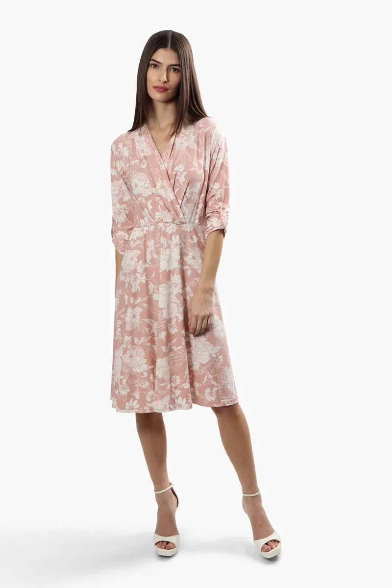 Beechers Brook Floral Roll Up Sleeve Day Dress - Pink sold by Fairweather product image thumbnail 2