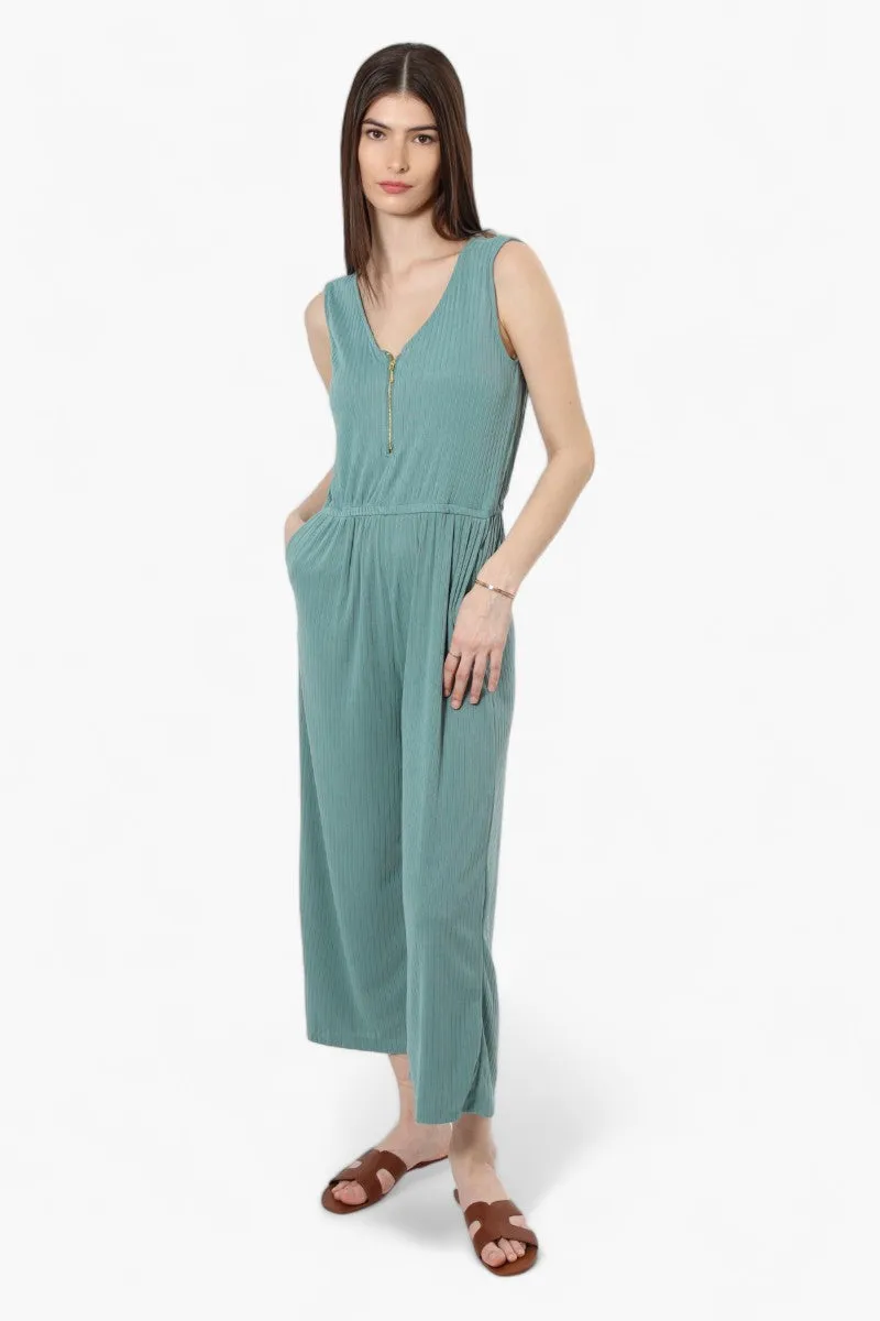 Majora Ribbed Front Zip Jumpsuit - Teal sold by Fairweather