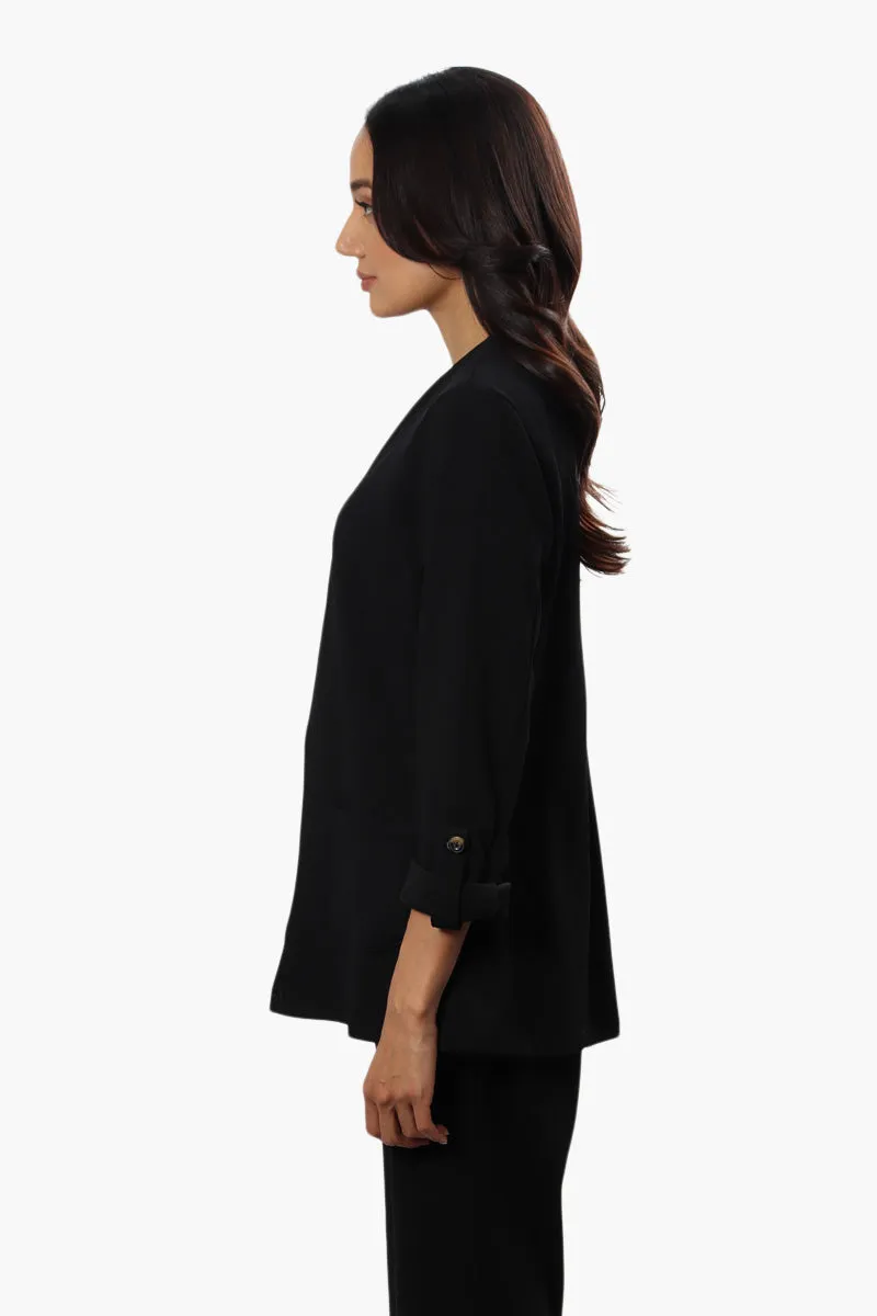 Limite Roll Up Sleeve Open Blazer - Black sold by Fairweather product image thumbnail 3