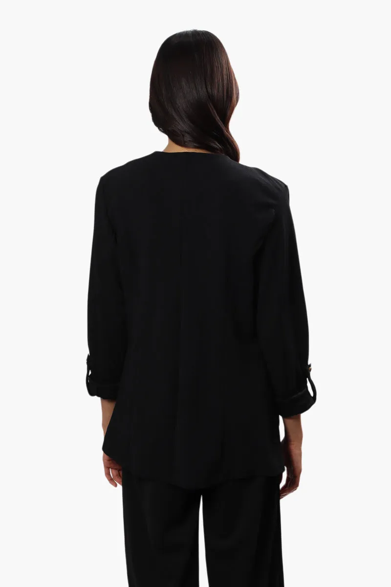 Limite Roll Up Sleeve Open Blazer - Black sold by Fairweather product image thumbnail 4