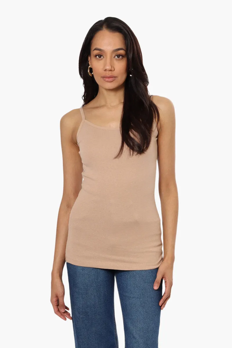 Majora Solid Basic Cami Tank Top - Camel sold by Fairweather
