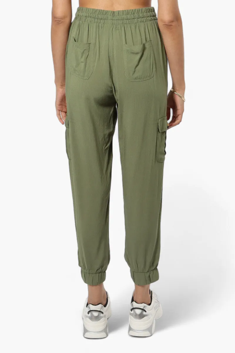 International INC Company Tie Waist Cargo Pocket Jogger Pants - Green sold by Fairweather product image thumbnail 4