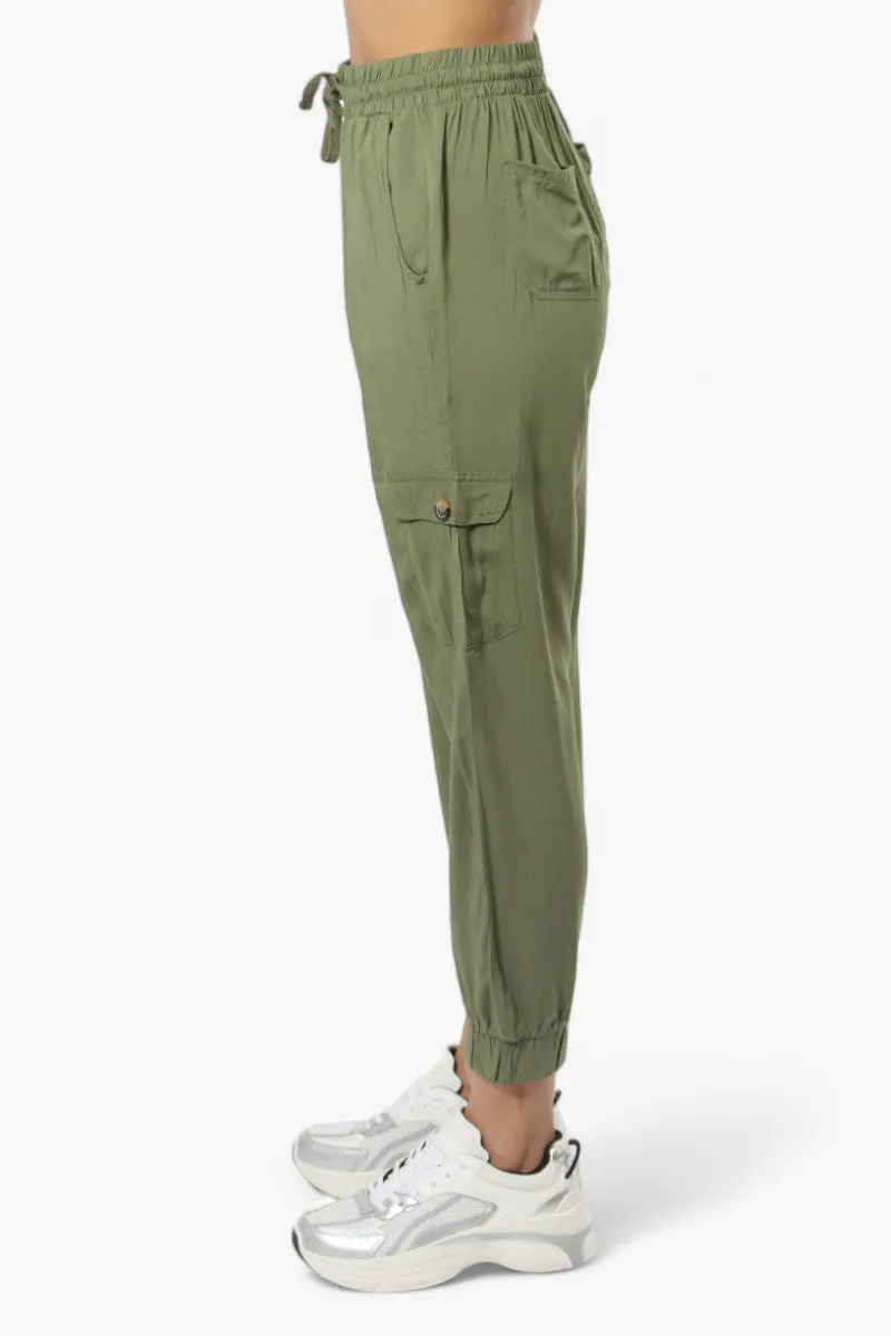 International INC Company Tie Waist Cargo Pocket Jogger Pants - Green sold by Fairweather product image thumbnail 3