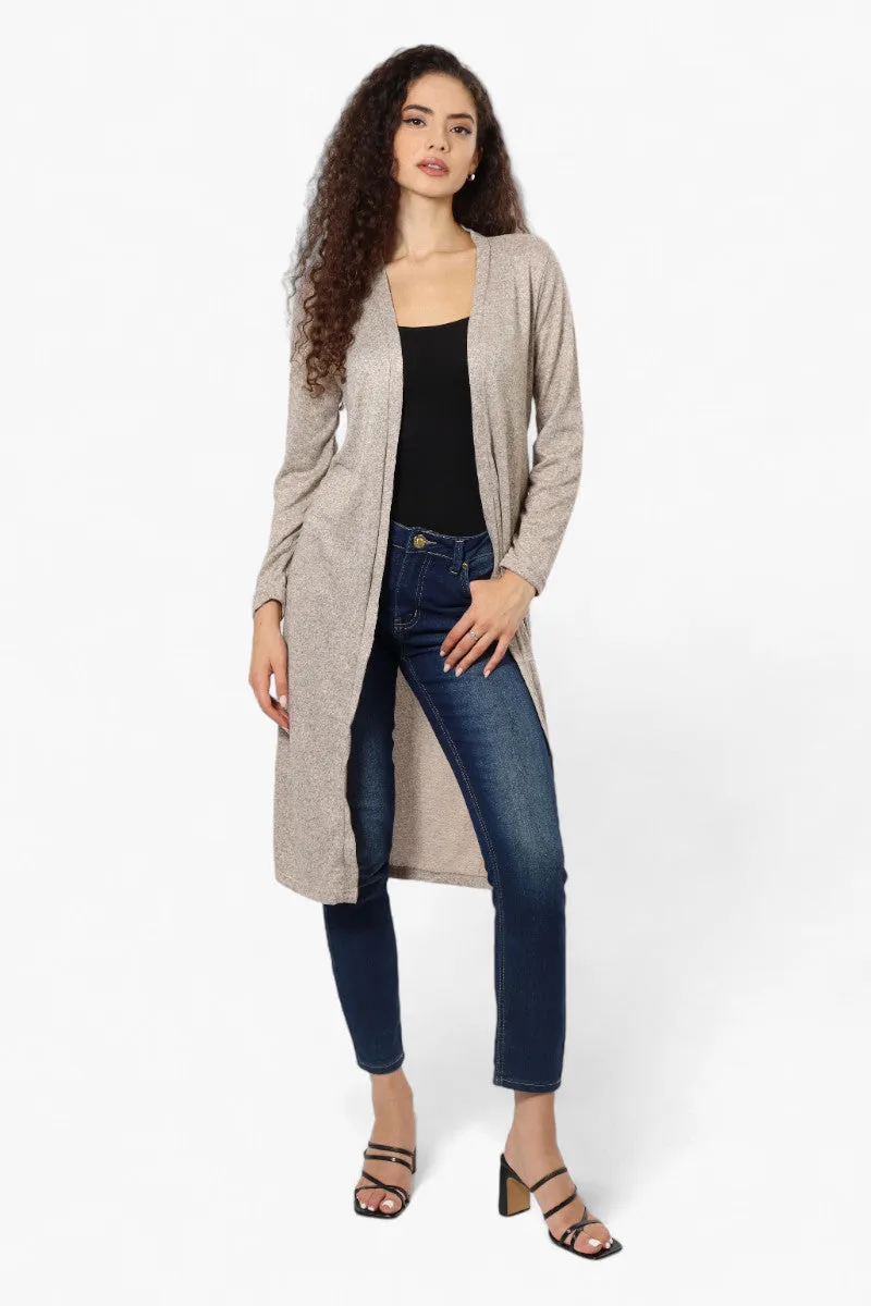 Runaway Bay Long Sleeve Side Slit Duster Cardigan - Stone sold by Fairweather