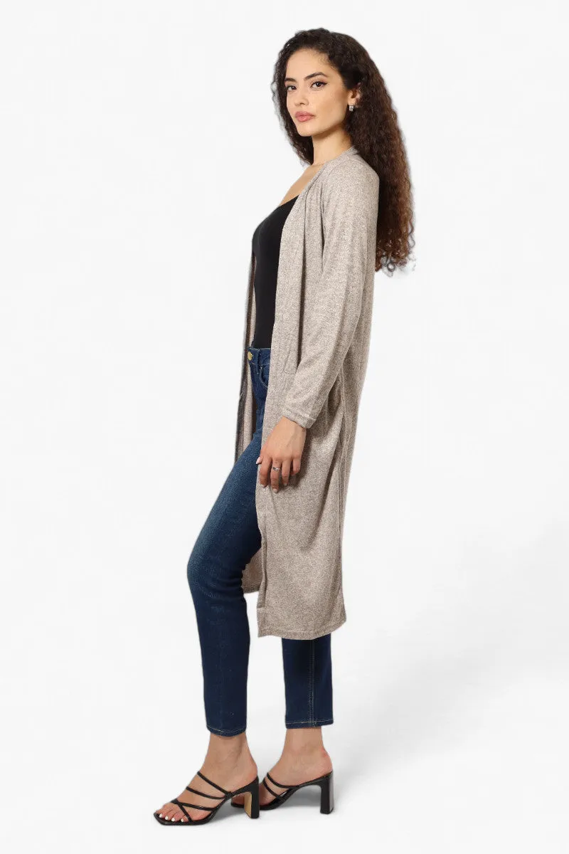 Runaway Bay Long Sleeve Side Slit Duster Cardigan - Stone sold by Fairweather product image thumbnail 3