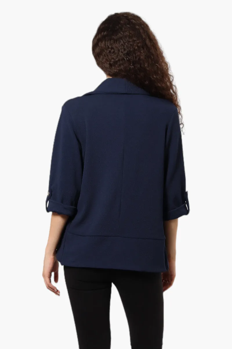 Impress Open Roll Up Sleeve Blazer - Navy sold by Fairweather product image thumbnail 4