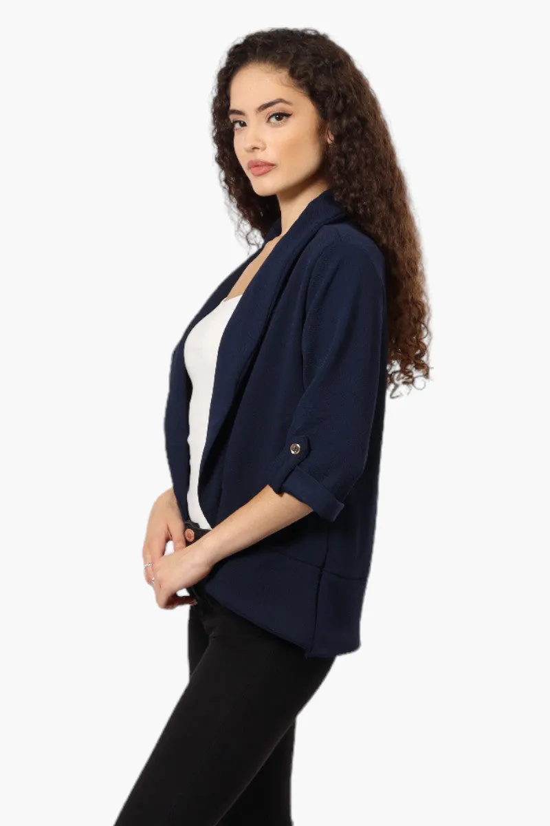 Impress Open Roll Up Sleeve Blazer - Navy sold by Fairweather product image thumbnail 3