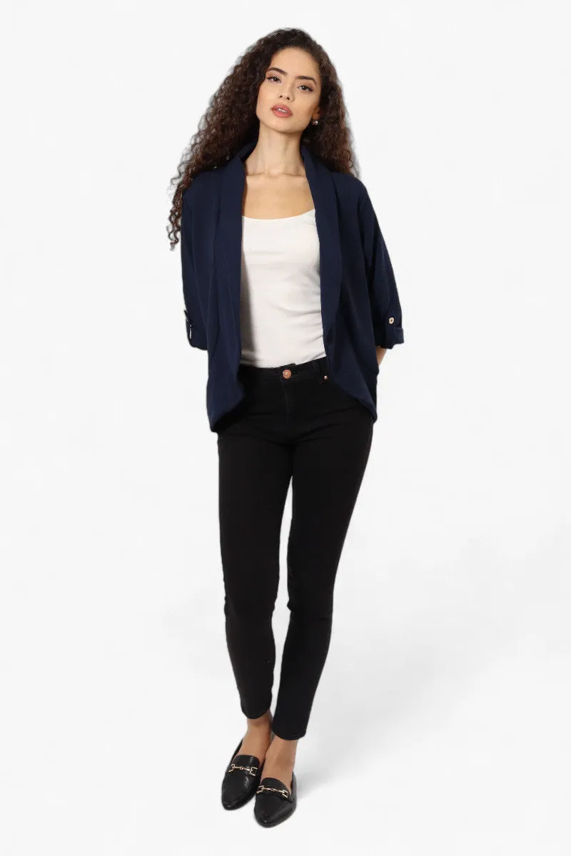 Impress Open Roll Up Sleeve Blazer - Navy sold by Fairweather product image thumbnail 2