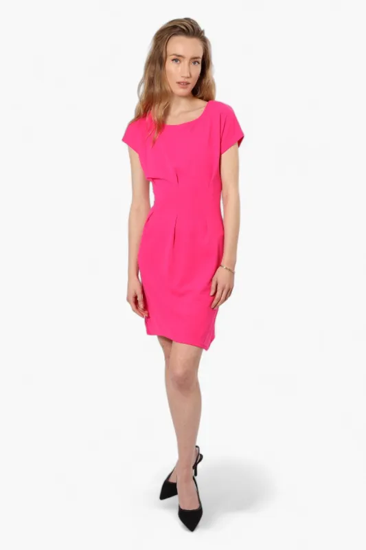 Limite Cap Sleeve Pleated Day Dress - Pink sold by Fairweather