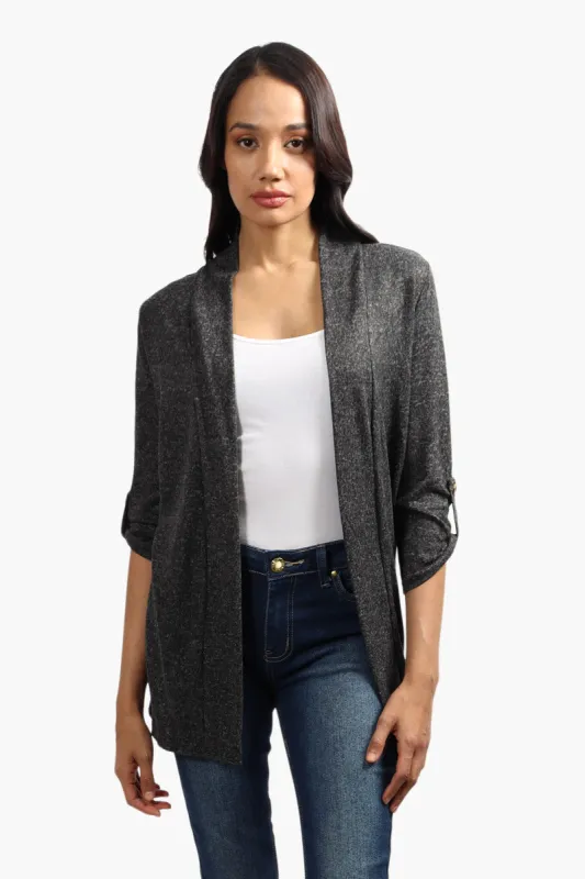 Runaway Bay Roll Up Sleeve Open Cardigan - Grey sold by Fairweather