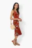 Majora Floral Henley Midi Dress - Rust sold by Fairweather