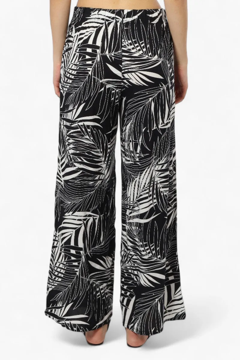 Beechers Brook Leaf Pattern Belted Palazzo Pants - Black sold by Fairweather product image thumbnail 4