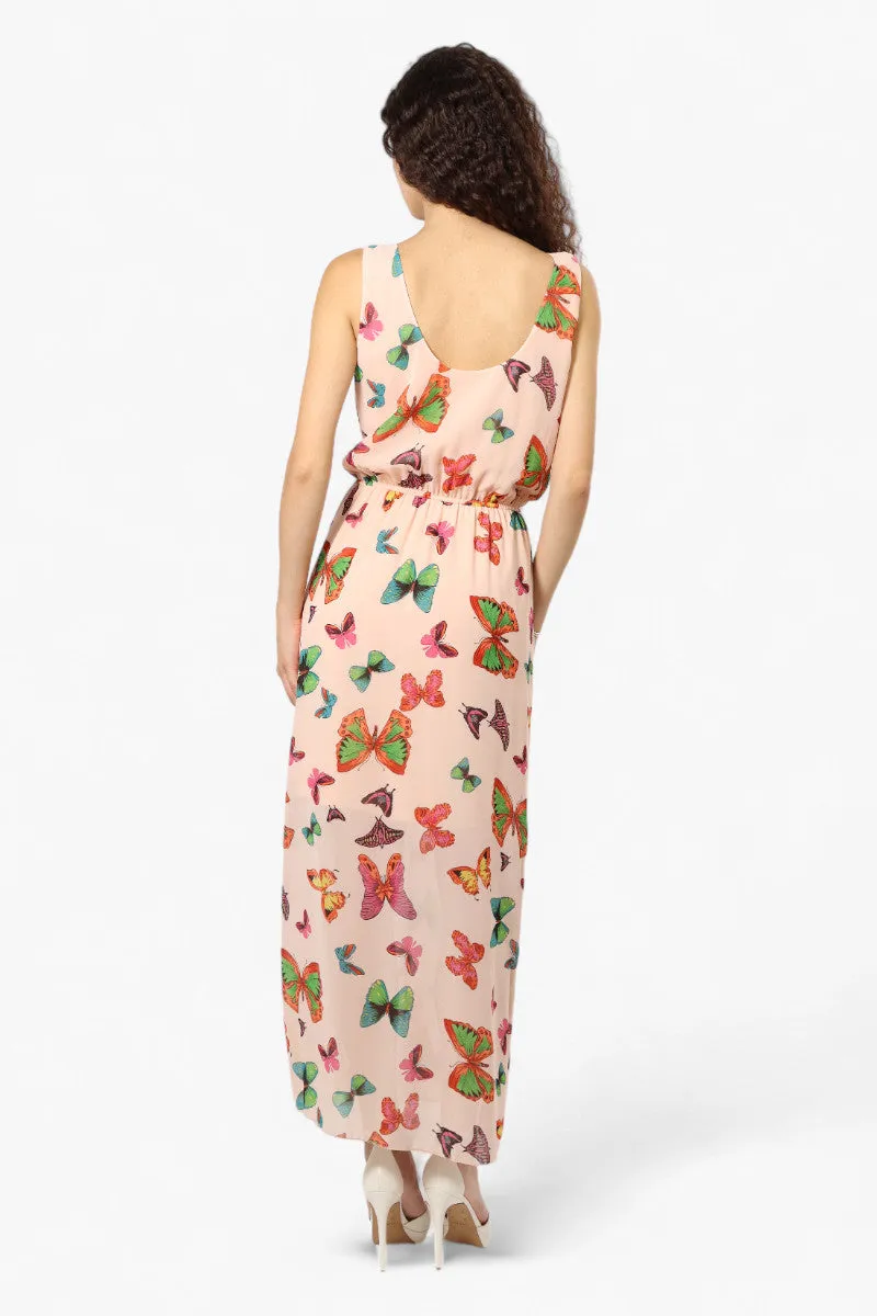 Limite Butterfly Pattern Sleeveless Tank Maxi Dress - Pink sold by Fairweather product image thumbnail 4