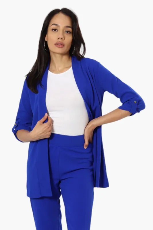 Impress Solid Roll Up Sleeve Cardigan - Navy sold by Fairweather