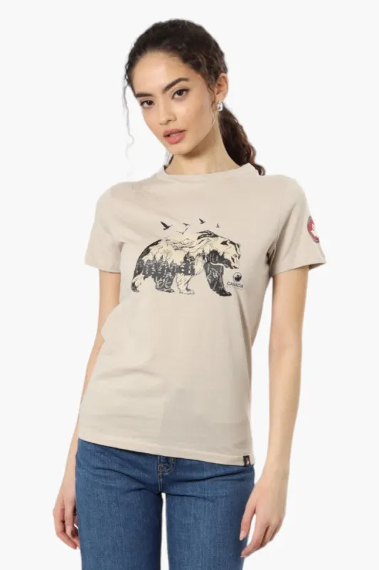 Canada Weather Gear Bear Print Tee - Beige sold by Fairweather