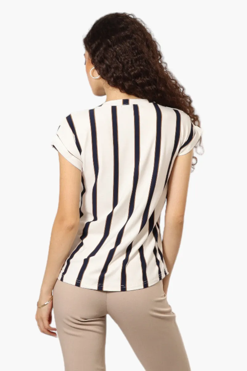 Beechers Brook Striped Half Zip Shirt - Cream sold by Fairweather product image thumbnail 4