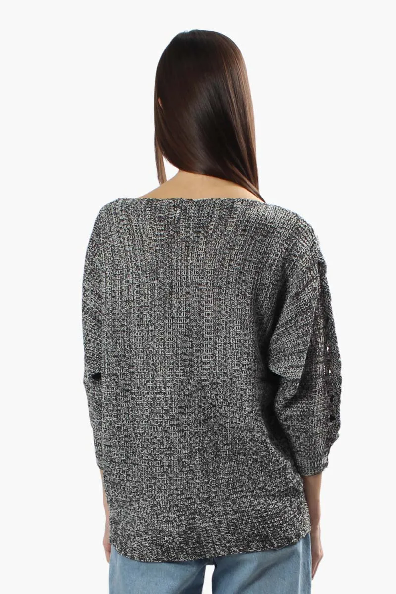 Majora Braided Sleeve Pullover Sweater - Grey sold by Fairweather product image thumbnail 4
