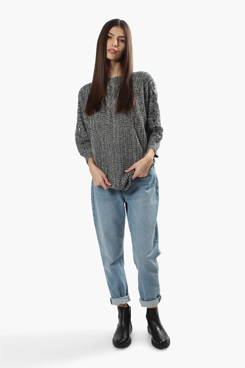 Majora Braided Sleeve Pullover Sweater - Grey sold by Fairweather product image thumbnail 2