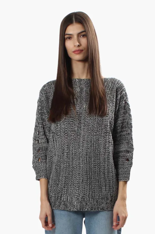 Majora Braided Sleeve Pullover Sweater - Grey sold by Fairweather