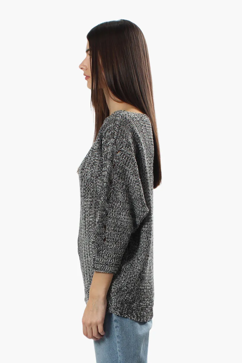 Majora Braided Sleeve Pullover Sweater - Grey sold by Fairweather product image thumbnail 3