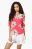 Beechers Brook Floral Roll Up Sleeve Blouse - Pink sold by Fairweather