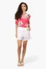 Beechers Brook Floral Roll Up Sleeve Blouse - Pink sold by Fairweather