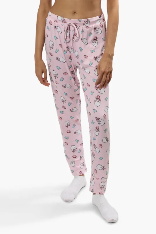 Cuddly Canuckies Pug Print Pajama Pants - Pink sold by Fairweather