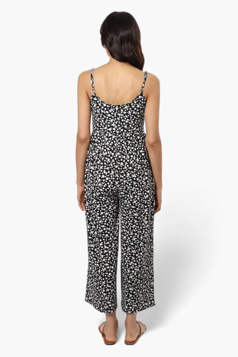 International INC Company Floral Spaghetti Strap Jumpsuit - Black sold by Fairweather product image thumbnail 4