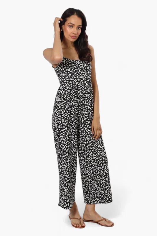 International INC Company Floral Spaghetti Strap Jumpsuit - Black sold by Fairweather