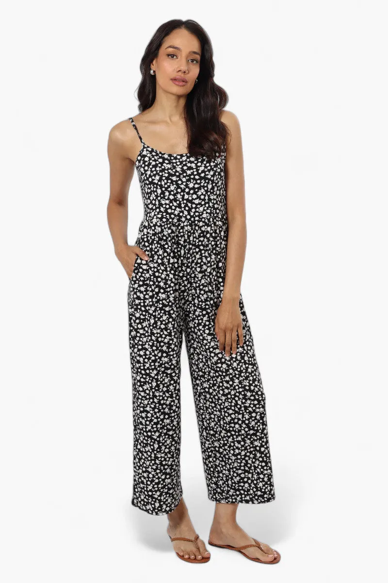 International INC Company Floral Spaghetti Strap Jumpsuit - Black sold by Fairweather product image thumbnail 2