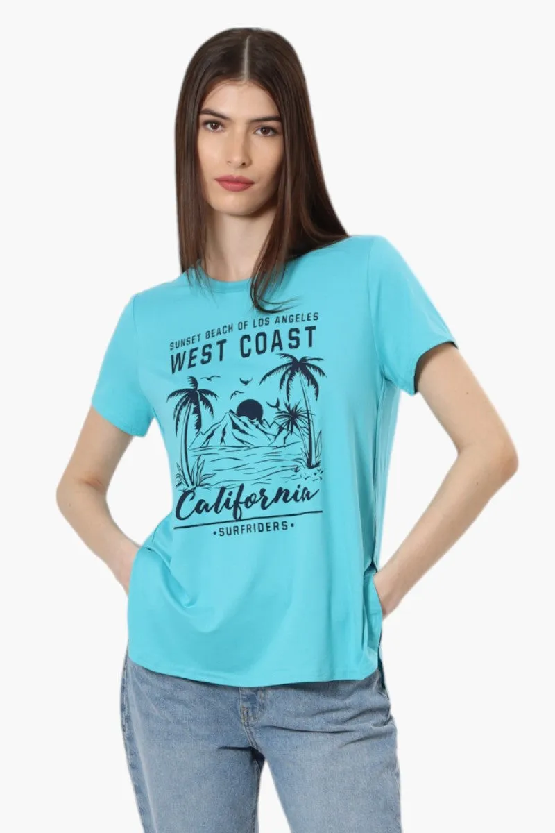 Magazine West Coast California Print Tee - Blue sold by Fairweather