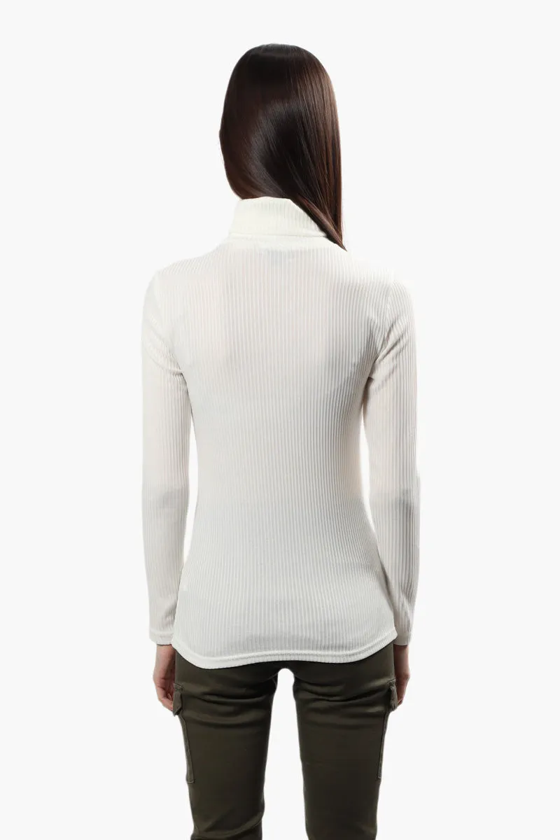 Majora Ribbed Turtleneck Long Sleeve Top - White sold by Fairweather product image thumbnail 4