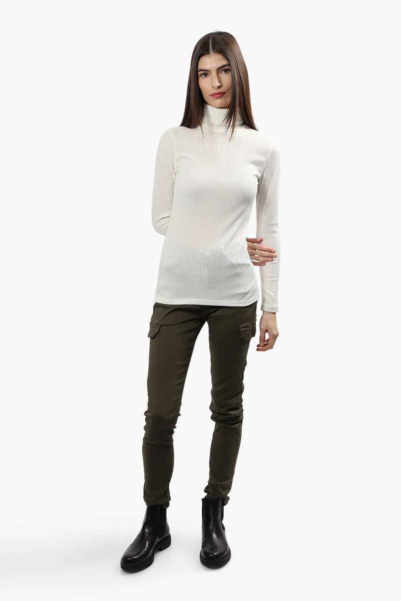 Majora Ribbed Turtleneck Long Sleeve Top - White sold by Fairweather product image thumbnail 2