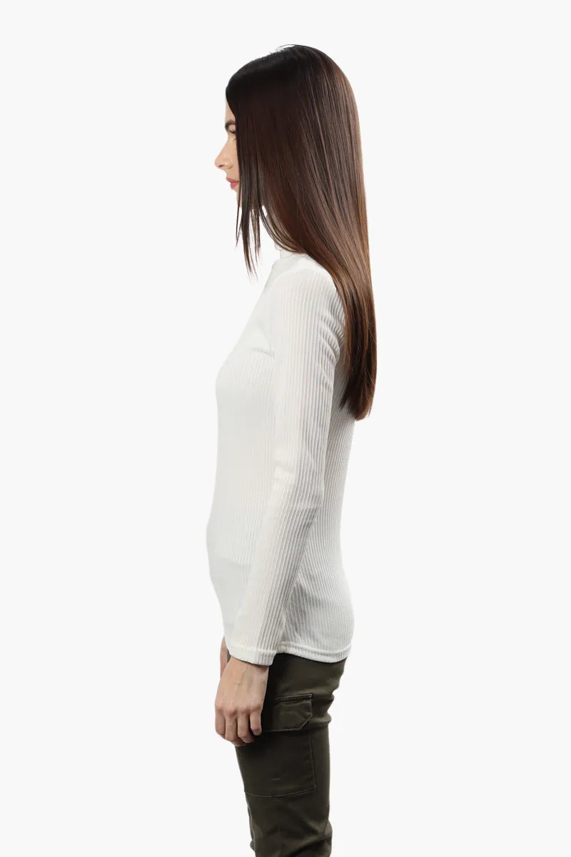 Majora Ribbed Turtleneck Long Sleeve Top - White sold by Fairweather product image thumbnail 3