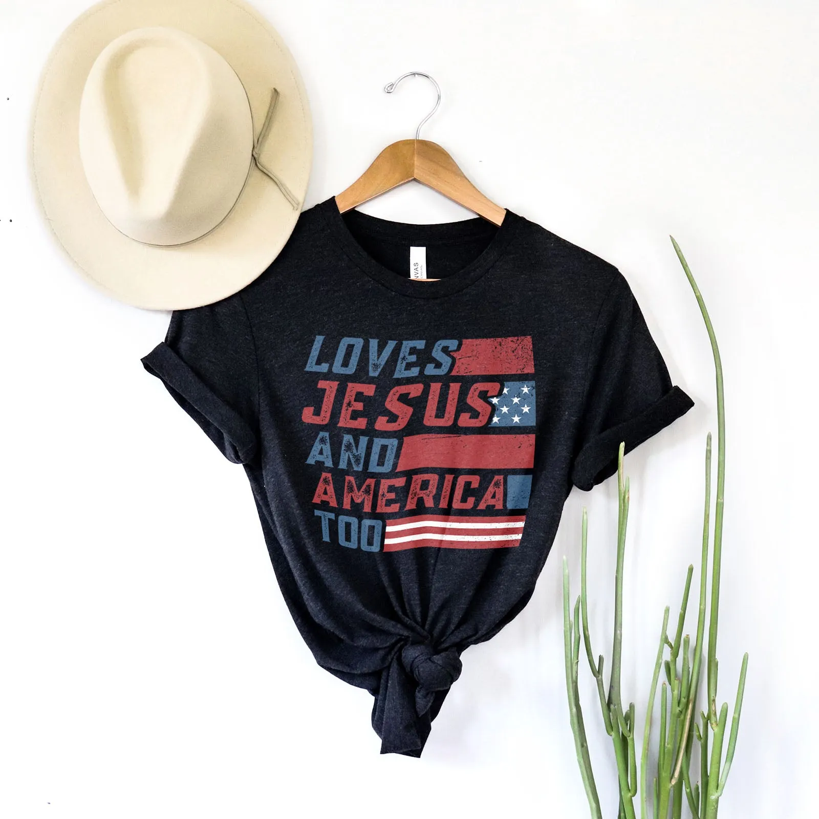 She Loves Jesus and America Tee sold by Faithful and Co. product image thumbnail 4