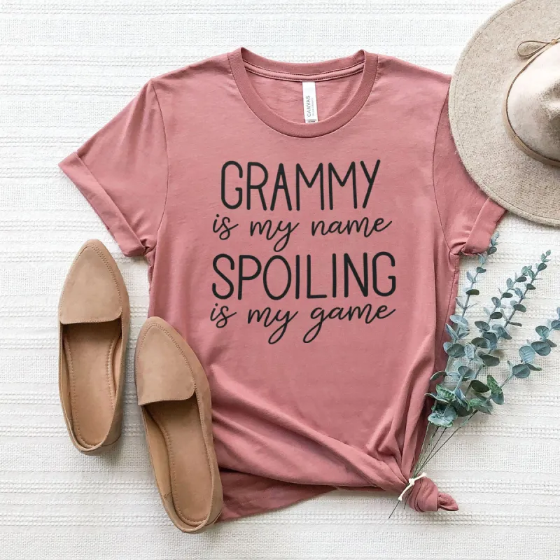 Grammy Is My Name Spoiling Is My Game Tee sold by Faithful and Co.