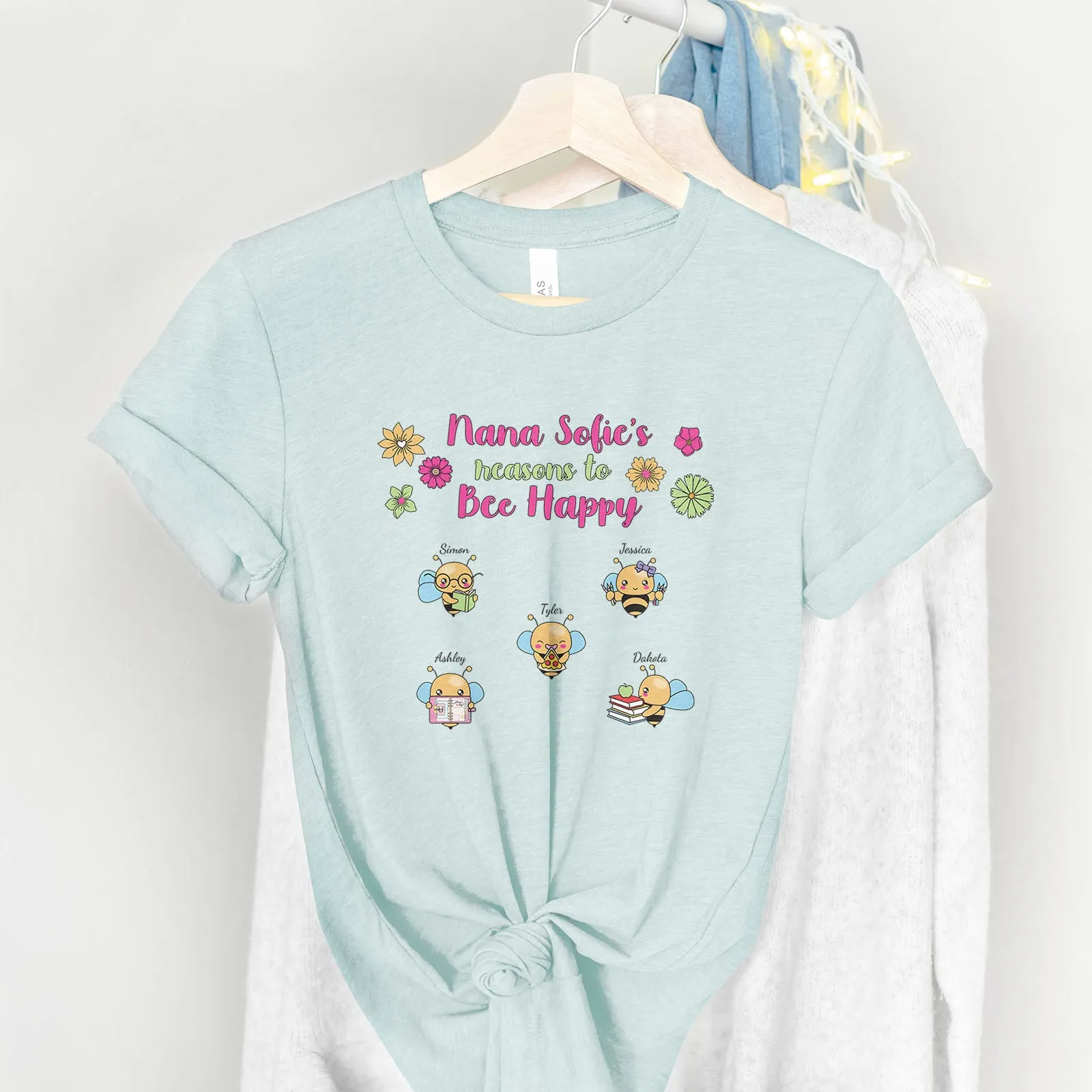 Personalized Reasons to Bee Happy Tee sold by Faithful and Co. product image thumbnail 4