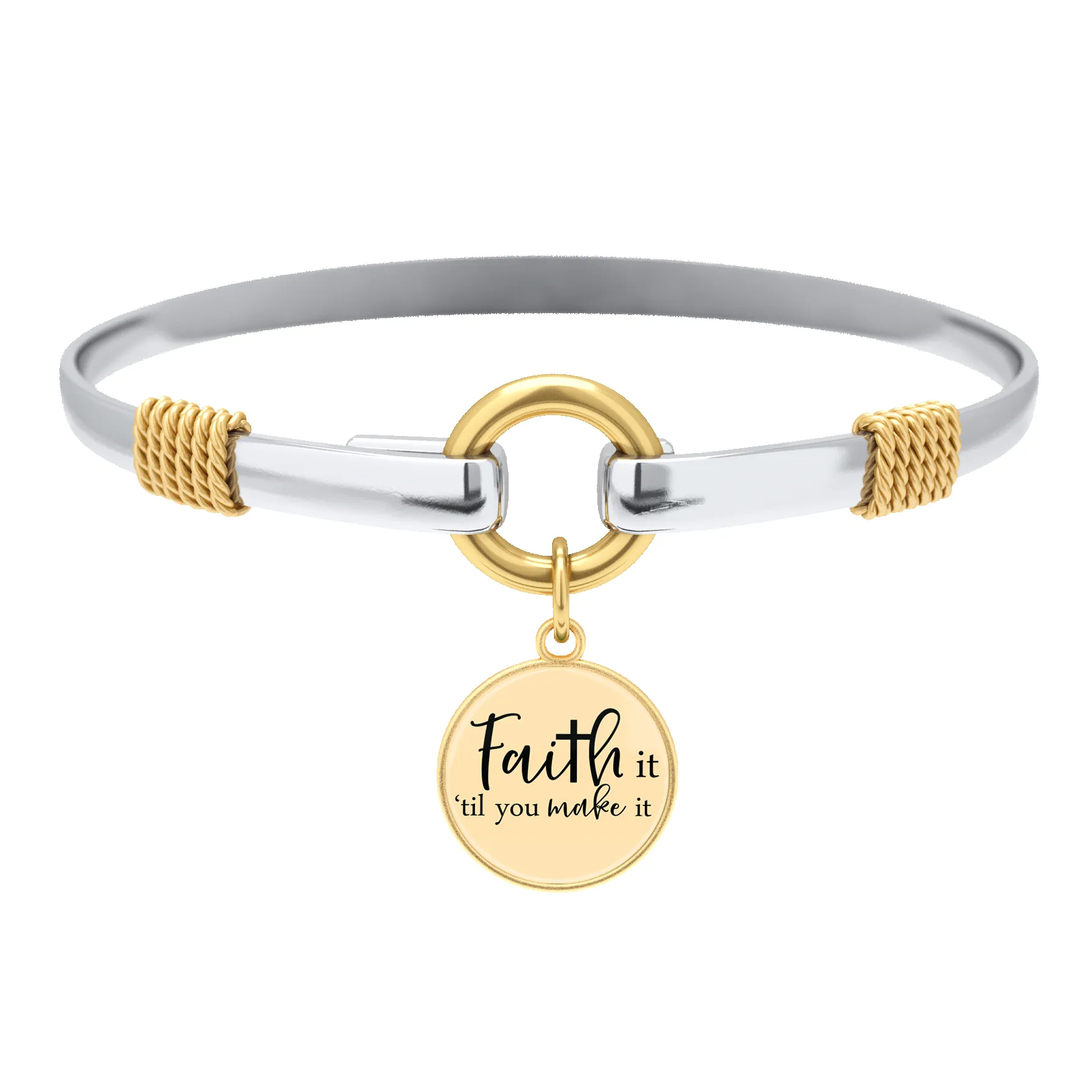 Faith It Til You Make It - Two-Tone Bracelet sold by Faithful and Co.